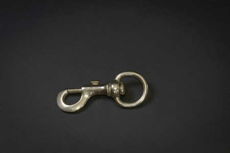 A Carabiner on a black backgroundの写真素材