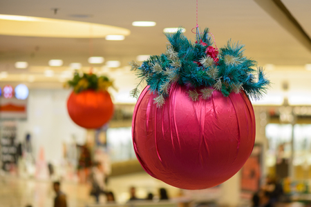 nice and big red ball  decorations for Christmasの写真素材