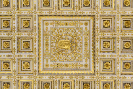 the ceiling in Saint Paolo (Paul) church in Rome Italyのeditorial素材