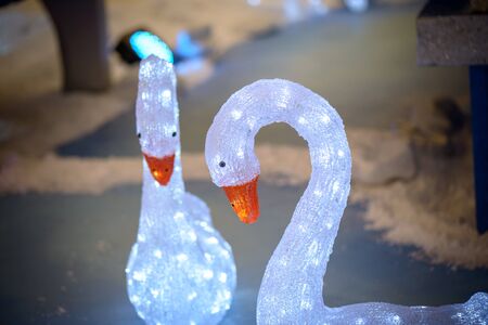 nice and colorful little decorations for Christmas animals lightsの写真素材