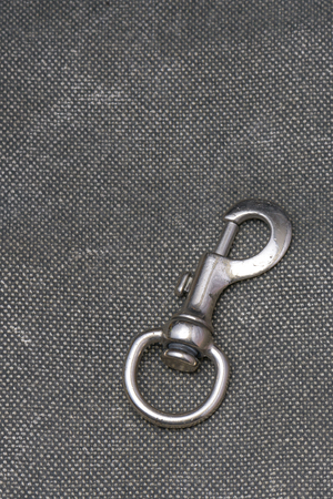A Carabiner on a texile backgroundの写真素材