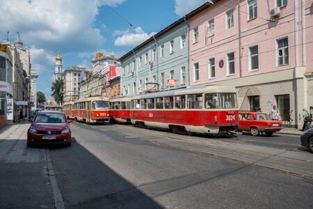 Kharkiv, Ukraine - August  05, 2014: walking in Kharkiv city, the second city in Kharkivのeditorial素材