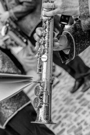 Instrument of a player of a country band in a villageの写真素材