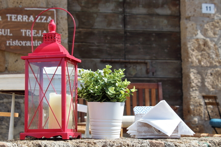 artistic photos of a lantern with shabby chic elementsの写真素材