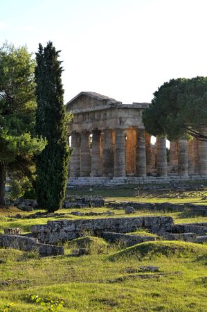 Paestum Temple, Campania, Italyの写真素材