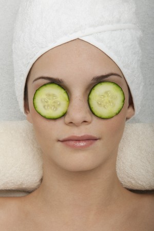 Eyes Treatment with Cucumberの写真素材