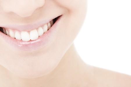 Beautiful and healthy woman smile, close-up