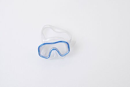 Isolated diver eyeglasses with blue  frameの写真素材