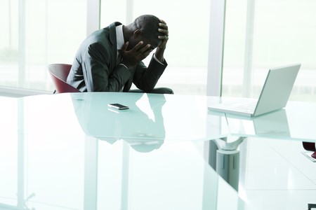 Depressed businessmanの写真素材