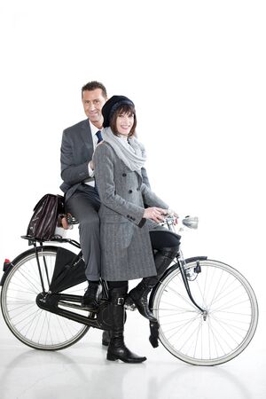 Couple With Bicycleの写真素材