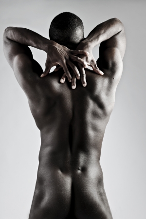 Musclae male backの写真素材