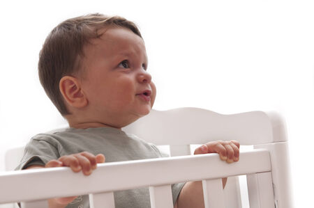 Little baby on his crib