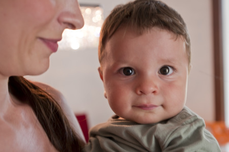 Mother with her little boyの写真素材