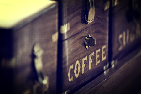 Old fashioned coffee pot close upの写真素材