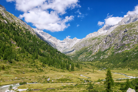 HDR Landscape Trentino Dolomites mountains in Italyの写真素材