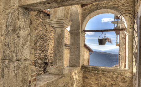 Santo Stefano di Sessanio Village, Abruzzo, L'Aquilaの写真素材