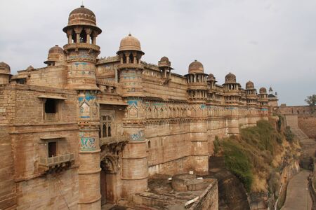 Gwailor Fort denominated by the colorful Fort, Indiaの写真素材