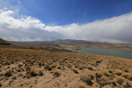 Peruvian landscape in the Andes mountainsの写真素材