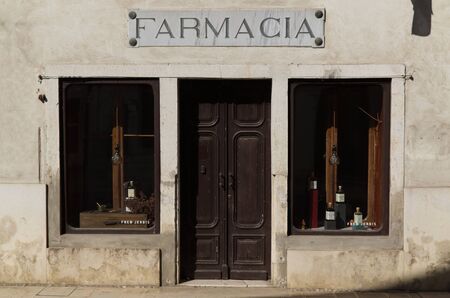 Italy, the doors of the ancient houses of the charming village of Polcenigoの写真素材