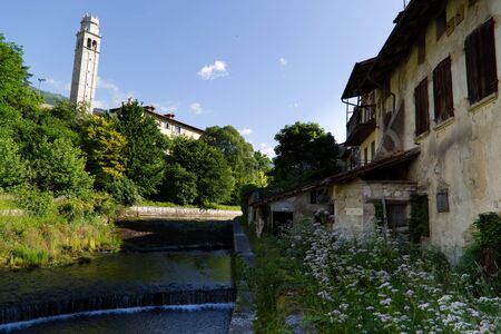Italy, the charming village of Polcenigo in the Friuli Venezia Giulia regionの写真素材
