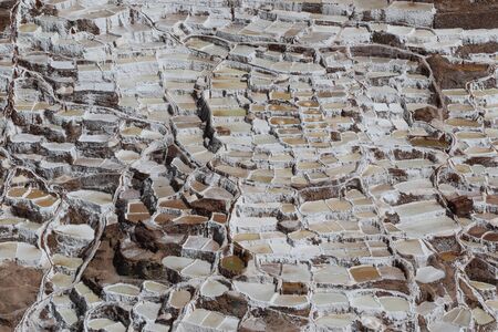 The Inca salt flats of Maras in Peruの写真素材
