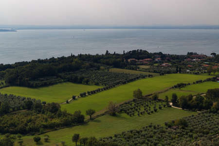 Landscape of Garda lake, Italyの写真素材