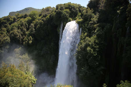 The splendid Marmore waterfalls in Italy