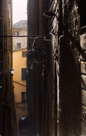 Alley of Perugia after the storm, Italyの写真素材