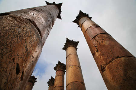 The columns of the temple of Artemis in Jerash