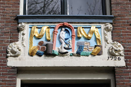 Decorations on the door of an Amsterdam house