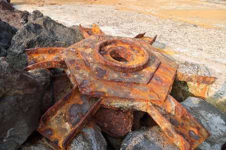 Winch part of Porto Alfonso, Graciosa Island, Azoresの写真素材