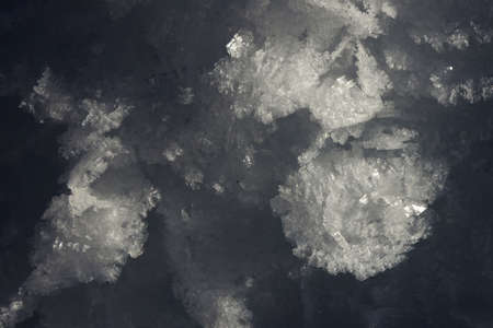Beautiful ice crystals in the snow of Val Saisera, Italy