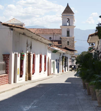 Colonial buildings in Santa Fe of Antioquia, Colombiaの写真素材