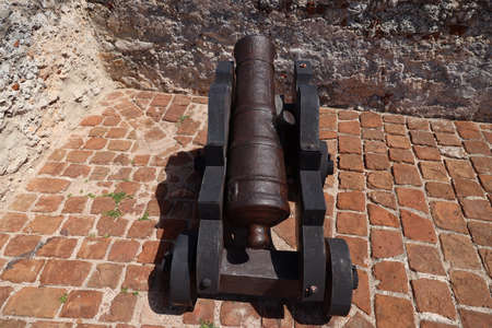 Cannon of the El Morro fortress in Santiago De Cuba, Cubaの写真素材