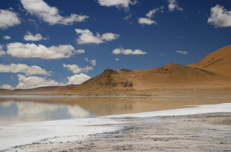 View of the diamond lagoon in the Puna Argentinaの写真素材