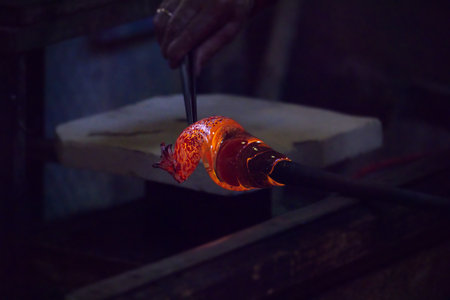 Glass manufacturing on the island of Murano in Venice
