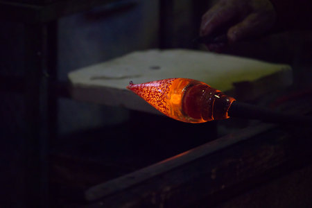 Glass manufacturing on the island of Murano in Veniceの写真素材