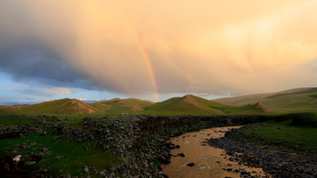 Beautiful landscape of Orkhon Valley, Mongolia