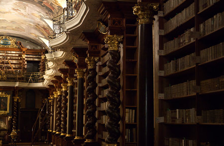 The baroque Klementinum library in Pragueの写真素材