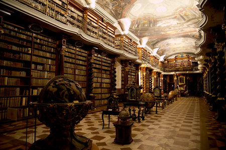The baroque Klementinum library in Pragueの写真素材