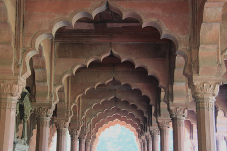 Diwan i Aam or public audience hall, Red Fort, Old Delhi, India