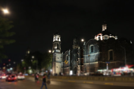 Church of Santa Veracruz in Mexico Cityの写真素材