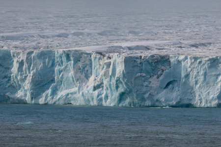 Austofonna glacier with its sheer slopes overlooking the sea, Svalbard Islands