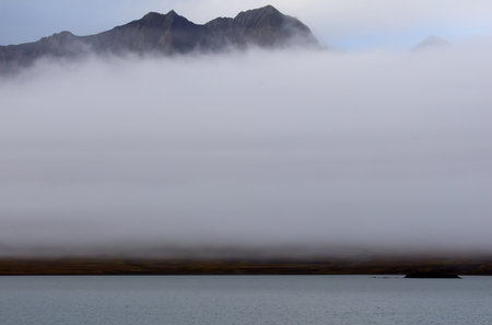 Landscape in the realm of Bamsebu in Svalbardの写真素材