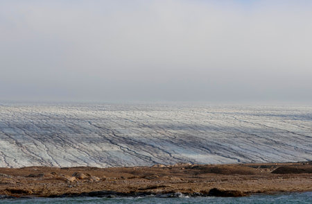 The coast and ice of Kvitoya Island, Svalbard