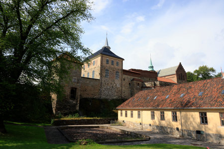 View of Akershus Castle in Oslo, Norwayの写真素材