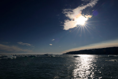 The Arctic sun shines on Svalbard