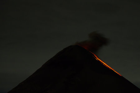 Fuego Volcano Eruption at Night, Antigua, Guatemala