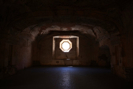 Interior of the Convent of Santa Clara in Antigua, Guatemalaの写真素材