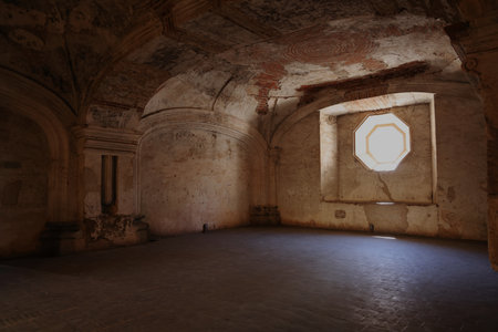 Interior of the Convent of Santa Clara in Antigua, Guatemalaの写真素材